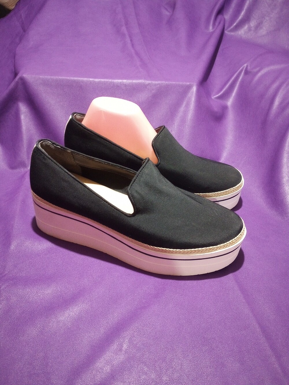 DR SCHOLLS LEOTA Womens Black Platform Slip On Athletic Sneakers 10M Shoes